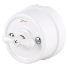 Изображение Переключатель/выключатель одноклавишный (белый) Ретро W5612001