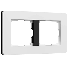 Изображение Рамка на 2 поста Split (белый/черный, soft-touch) W0023068