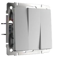 Изображение Выключатель трехклавишный (серебряный) W1130006